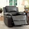 Sarles Reclining Sofa CM6326 in Gray Leatherette w/Options