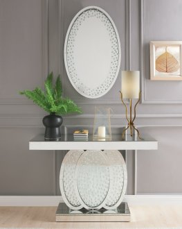 Nysa Console Table & Mirror Set 90320 in Mirror by Acme