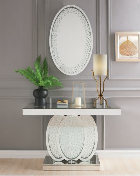 Nysa Console Table & Mirror Set 90320 in Mirror by Acme [AMCT-90320-Nysa]