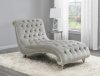 905468 Chaise in Velvet by Coaster w/Crystal Tufting