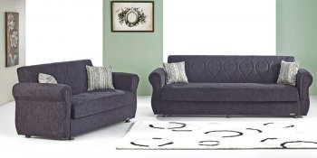 Charcoal Chenille Fabric Contemporary Sofa Bed w/Optional Items [RNSB-Balin Solid Charcoal]