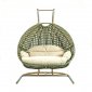 Wicker Hanging Double Egg Swing Chair ESCU57BG by LeisureMod