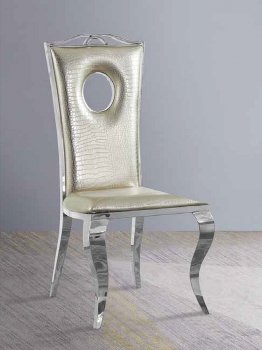 Cyrene Dining Chair DN00925 Set of 2 in Beige PU by Acme [AMDC-DN00925 Cyrene]