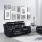 U8311 Power Motion Sofa in Black Leather Gel by Global w/Options