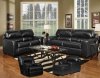 Black Bonded Leather Modern Sofa & Loveseat w/Optional Items