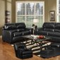 Black Bonded Leather Modern Sofa & Loveseat w/Optional Items