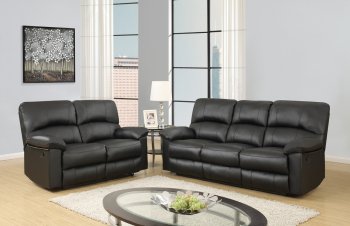 U99270-BL Motion Sofa in Black PU by Global w/Options [GFS-U99270-BL]