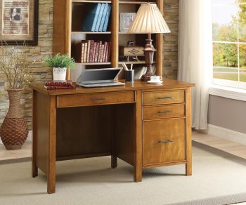 801198 Writing Desk in Honey by Coaster w/Power Outlet [CROD-801198 Desk]