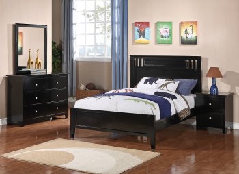 F9046 Kids Bedroom 4Pc Set in Black by Boss w/Options [PXBS-F9046 Black]