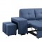 Strophios Sectional Sofa 54650 in Blue Fabric by Acme