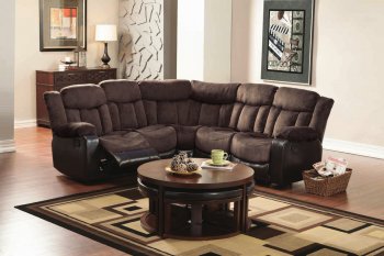 Vera Reclining Sectional 9605 in Chocolate Fabric by Homelegance [HESS-9605 Vera Spc]