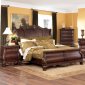 Warm Brown Finish 6Pc Classic Bedroom Set w/Optional Armoire