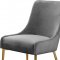 Owen Dining Chair 744 Set of 2 Grey Velvet Fabric by Meridian