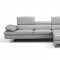 Aurora Sectional Sofa in Light Grey Premium Leather by J&M