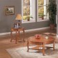 Oak Finish Traditional 3Pc Table Set w/Nail Head Design