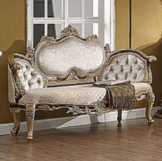 Desiderius Bench BD20007 in Antique Gold & Dark Brown by Acme