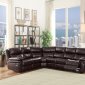 Lavinia Reclining Sofa 53955 in Espresso Leather-Aire