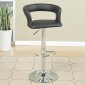 F1555 Set of 2 Bar Stools in Black Leatherette by Poundex