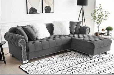 MS2135 Sectional Sofa in Gray Velvet by VImports