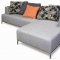 Light Grey Fabric Modern Sectional Sofa w/Metal Legs