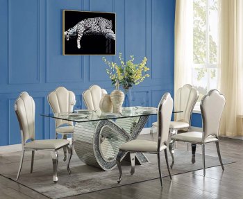 Noralie Dining Table DN00719 by Acme w/Optional Beige Chairs [AMDS-DN00719-DN00926 Noralie]