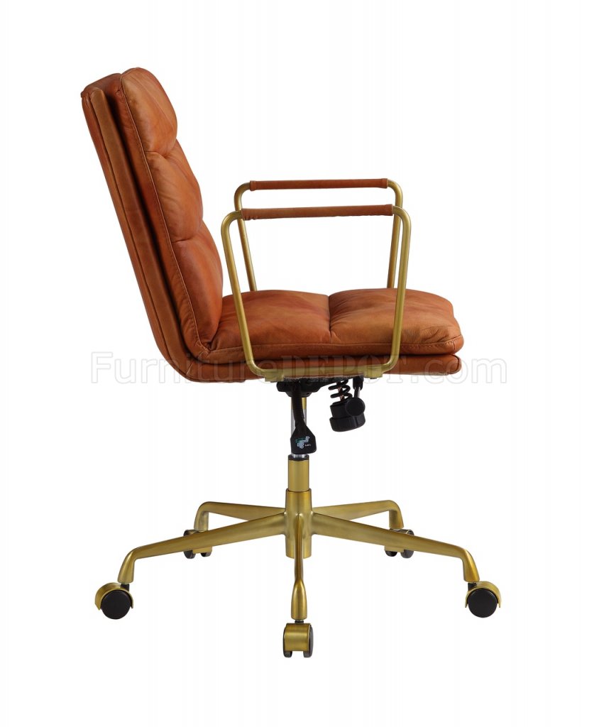 Dudley Office Chair 92498 in Rust Top Grain Leather by Acme