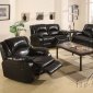 Black Bycast Leather Reclining Living Room Sofa w/Options