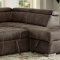 Lorna Sectional Sofa Convertible CM6515BR in Brown Fabric