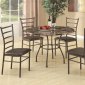 Faux Marble Round Top & Brown Metal Base Modern 5Pc Dinette Set