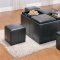 Claire Cocktail Ottoman 470PU Dark Brown Vinyl by Homelegance