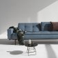 Dublexo Sofa Bed in Indigo by Innovation w/Arms & Wood Legs