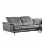 S195 Sectional Sofa in Dark Gray Leather by Beverly Hills