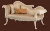 Taj Traditional Chaise in Fabric w/Carving