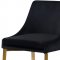 Karina Counter Stool 789 Set of 2 Black Velvet Fabric - Meridian