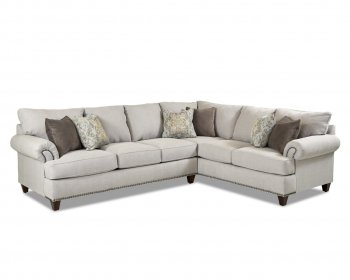 Alexa Sectional Sofa in Oyster Fabric by Klaussner [SFKRSS-Alexa Oyster]