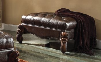 Versailles Ottoman in Dark Brown PU 96538 by Acme [AMO-96538 Versailles]