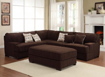 Minnis 9759CH Sectional Sofa in Chocolate Fabric by Homelegance [HESS-9759CH Minnis]