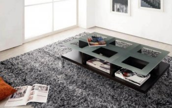 Contemporary Coffee Table with Decorative Frosted Glass Top [EFCT-1250]