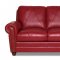 Weston Sofa & Loveseat Set in Red Full Leather w/Options