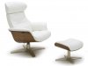 Karma Lounge Chair in White Leather by J&M w/Options