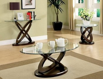 CM4401 Atwood II Coffee Table 3Pc Set in Dark Walnut w/Options [FACT-CM4401 Atwood II]