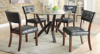 Beaux 105850 Dining 5Pc Set by Coaster w/Glass Top [CRDS-105850 Beaux]