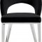 Roberto Dining Chair 764 Set of 2 Black Velvet Fabric - Meridian