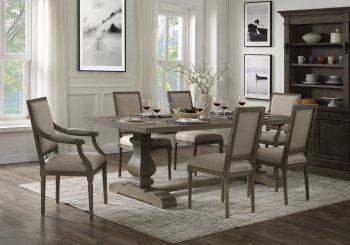 Ruby Dining Table 72870 in Rustic Gray Oak by Acme w/Options [AMDS-72870 Ruby]