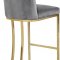 Heidi Counter Stool 777 Set of 2 Grey Velvet Fabric by Meridian