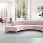 Anabella Sectional Sofa 697 3Pc Pink Velvet Fabric by Meridian