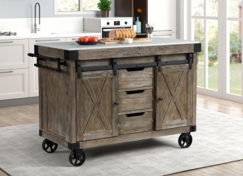 Alforvott Serving Cart AC00185 in Weathered Gray by Acme [AMKI-AC00185 Alforvott]