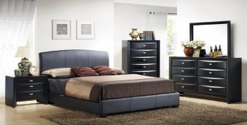 B280UPH Bedroom Set in Black w/Uphostered Bed & Optionas [EGBS-B280UPH]