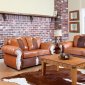 Tri-Tone Top Grain Leather Classic Sofa & Loveseat Set w/Options