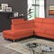 4026 Sectional Sofa in Orange Sateen Microfiber Fabric